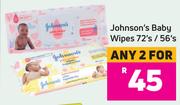 Johnson's Baby Wipes-For Any 2 x 72's/56's
