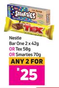 Nestle Barone 2 x 42g Or Tex 58g Or Smarties 70g-For Any 2