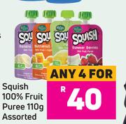 Squish 100% Fruit Puree Assorted-For Any 4 x 110g