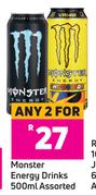 Monster Energy Drinks Assorted-For Any 2 x 500ml