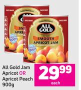 All Gold Jam Apricot Or Apricot Peach-900g Each