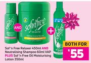Sof'n Free Relaxer 450ml & Neutralising Shampoo 60ml-For Both