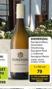 Diemersdal Sauvignon Blanc,Unwooded Chardonnay,Sauvignon Rose Or Cabernet Sauvignon Merlot-750ml