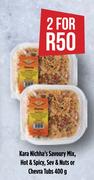 Kara Nichha's Savoury Mix, Hot & Spicy, Sev & Nuts Or Chevra Tubs-For 2 x 400g
