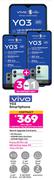 3 x Vivo Y03 Smartphone-On 1.3GB Red Top Up Core More Data + On Promo 80