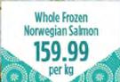 Whole Frozen Norwegian Salmon-Per kg