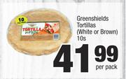 Greenshields Tortillas White Or Brown-10's Per Pack