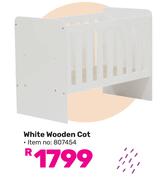 White Wooden Cot 