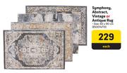 Symphony, Abstract, Vintage Or Antique Rug-Each