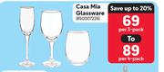 Casa Mia Glassware-Per 3 Pack