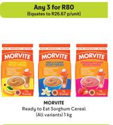 Morvite Ready To Eat Sorghum Cereal (All Variants)-For Any 3 x 1Kg