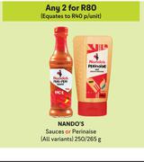 Nando's Sauces Or Perinaise (All Variants)-For Any 2 x 250/265g