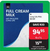 M Long Life Milk-6 x 1L