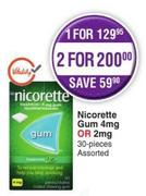 Nicorette Gum 4mg Or 2mg Assorted-For 2 x 30 Per Pack