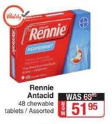 Rennie Antacid Chewable Tablets Assorted-48 Per Pack