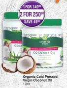 Lifestyle Food Organic Cold Pressed Virgin Coconut Oil-For 1 x 1Ltr