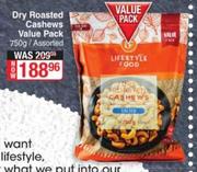 Lifestyle Food Dry Roasted Cashews Value Pack Assorted-750g