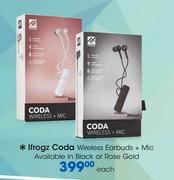 Ifrogz Coda Wireless Earbuds + Mic-Each