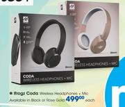 Ifrogz Coda Wireless Headphones + Mic-Each