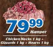 Chicken Necks 1kg + Gizzards 1kg + Hearts 1kg Hamper