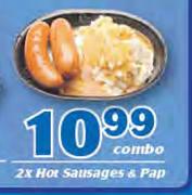 2 x Hot Sausages & Pap-Combo