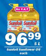 Sunfoil Sunflower Oil-5Ltr Each