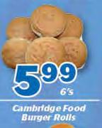 Cambridge Food Burger Rolls-6's