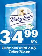 Baby Soft Mini 2 Ply Toilet Tissue-9's
