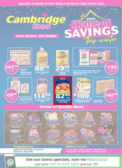 Cambridge Food Free State & Northern Cape : Home Of Savings (25 June - 7 July 2020), page 1