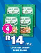 Gold Star Instant Yeast Sachet-For 4 x 10g