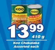 Koo Chakalaka Assorted-410g Each