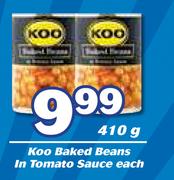 Koo Baked Beans In Tomato Sauce-410g Each