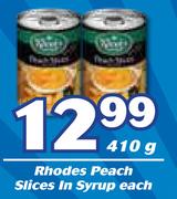 Rhodes Peach Slices in Syrup-410g Each
