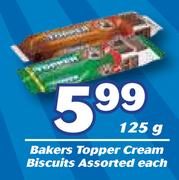 Bakers Topper Cream Biscuits Assorted-125g Each