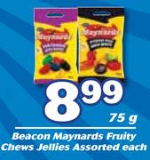 Beacon Maynards Fruity Chews Jellies Assorted-75g Each