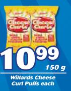 Willards Cheese Curl Puffs-150g Each