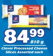 Clover Processed Cheese Slices Assorted-810g Each