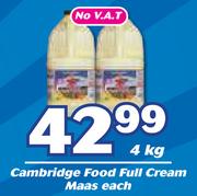 Cambridge Food Full Cream Maas-4Kg Each