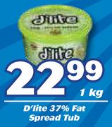 D'lite 37% Fat Spread Tub-1Kg