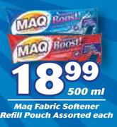 Maq Fabric Softener Refill Pouch Assorted-500ml Each