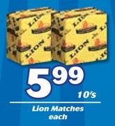 Lion Matches-10's Each