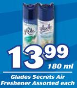 Glades Secrets Air Freshener Assorted-180ml Each