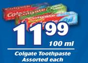 Colgate Toothpaste Assorted-100ml Each