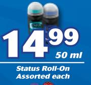 Status Roll On Assorted-50ml Each