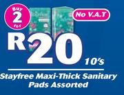 Stayfree Maxi-Thick Sanitary Pads Assorted 10's Pack-For 2