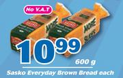 Sasko Everday Brown Bread-600g Each