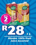 Rhodes 100% Fruit Juice Assorted-2 x 1Ltr