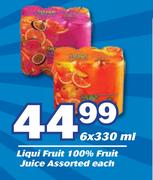 Liqui Fruit Juice Assorted-6 x 330ml Each