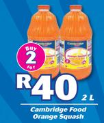 Cambridge Food Orange Squash-2 x 2Ltr