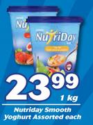 Nutriday Smooth Yoghurt Assorted-1Kg Each